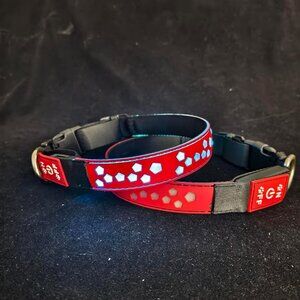DOGLED Flashing LED Dog Collar Small Red Fits 11.8-15.7" Neck NEW Rechargeable
